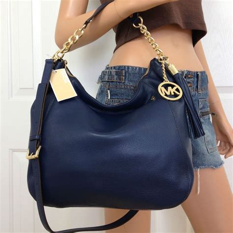 large navy michael kors purse|Michael Kors shoulder bag blue.